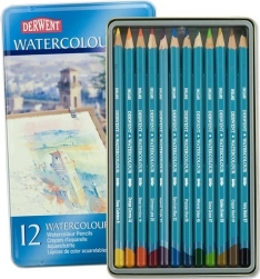 Laurence Mathews Derwent Watercolour Pencil Sets Available in Tins of 12, 24, 36, 72 and box of 72 