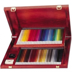 Laurence Mathews Carbothello Pastel Pencils Set 60 In A Beautiful Wooden Box 